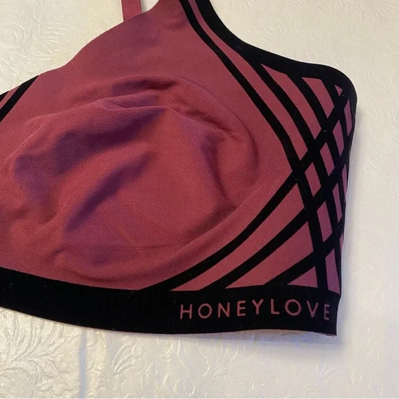 Honeylove Women's SoftForm Silhouette Maroon and Black Bra- XL - Picture 3 of 5